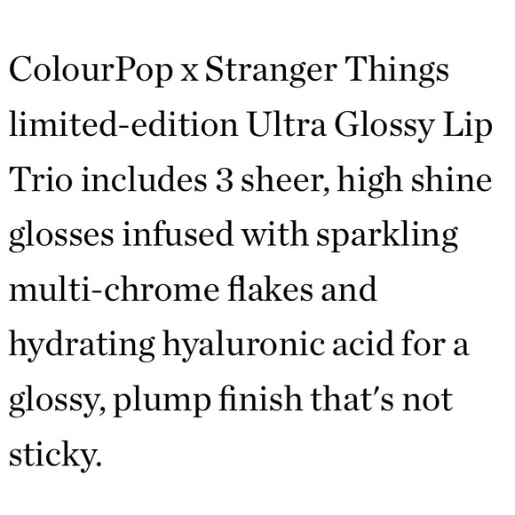 ColourPop X Stranger Things Ultra Glossy Lip Trio Talk To Me Limited Edition - Picture 6 of 7